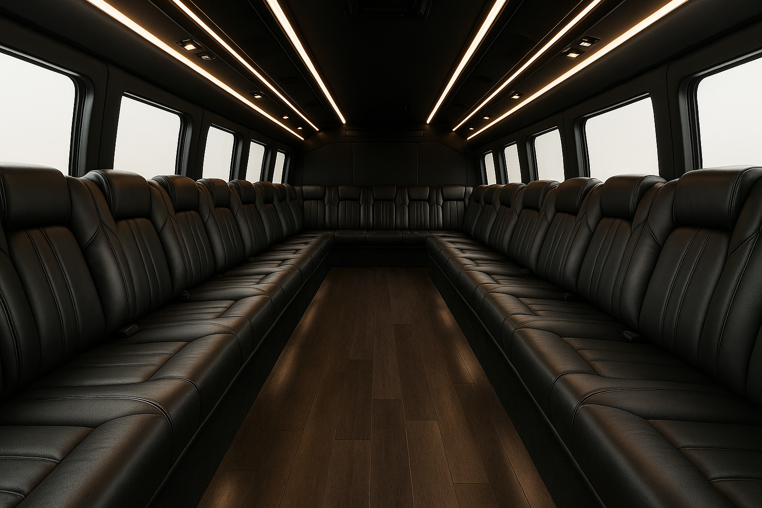 15 Passenger Party Bus interior
