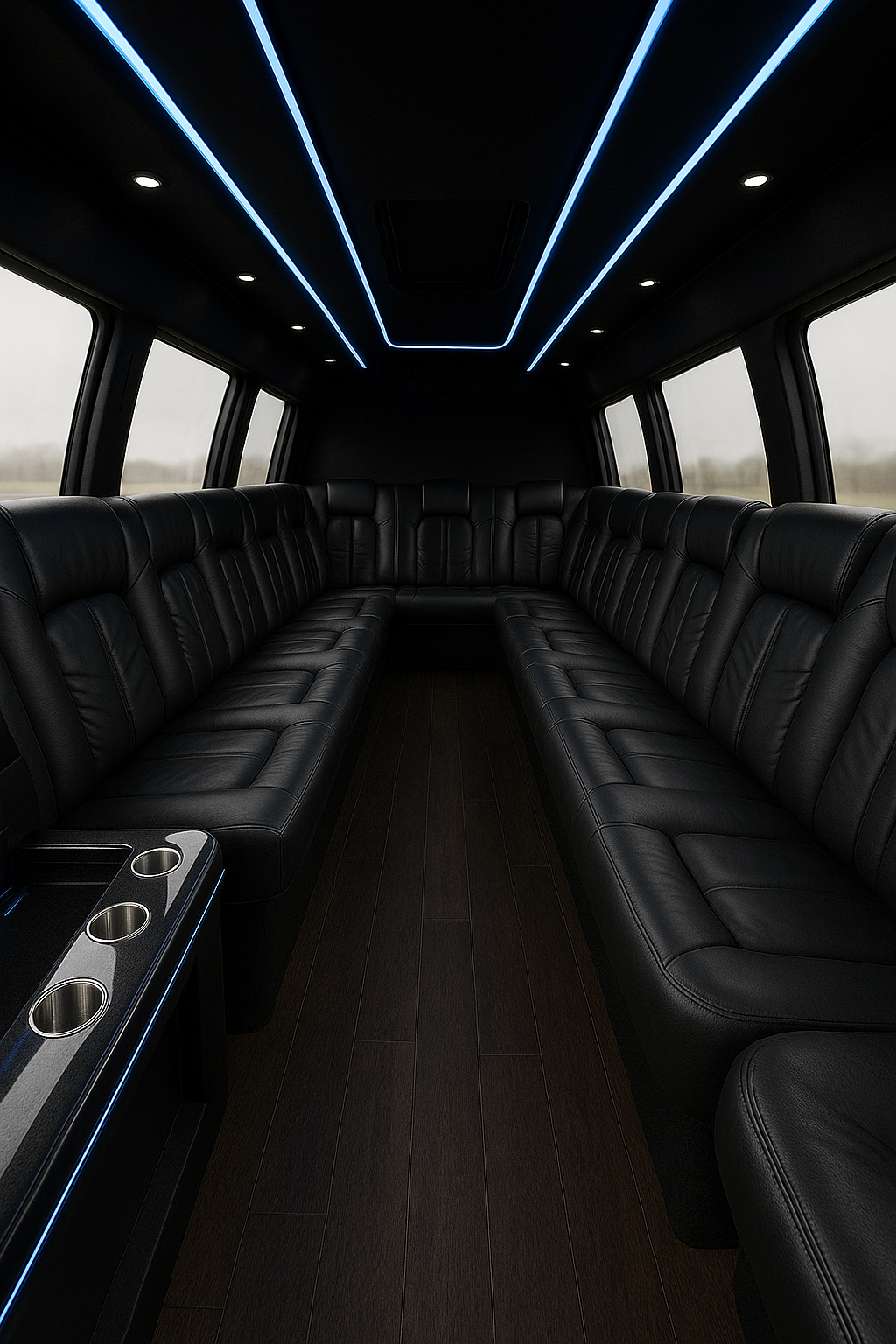 12 Passenger Party Bus interior