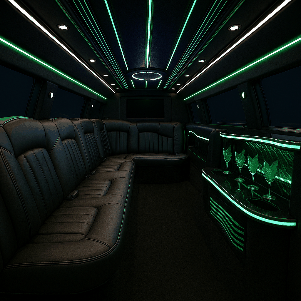 14 Passenger Limousine interior