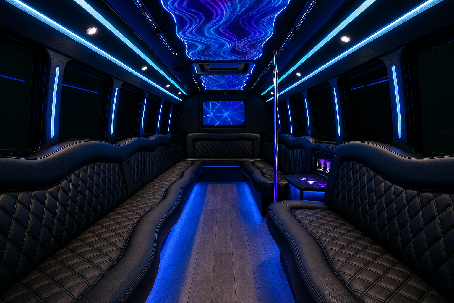 Ford F-550 Party Bus interior